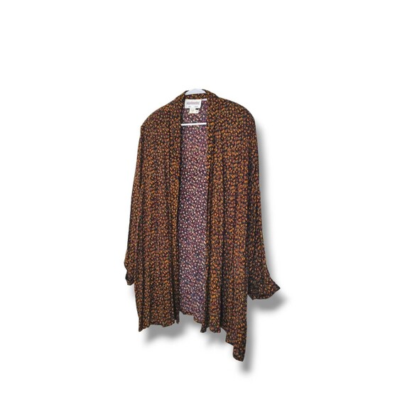 Vintage Collections Internationale Floral Print Open Front Layer Blouse Sz 2X - Picture 3 of 14